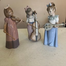 Vintage Lladro Figurine Lot Children With Musical Instruments (Living Rm)