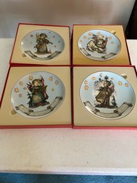 Four Vintage Hummel Decorative Christmas Plates With Years 87-90(Living Rm)