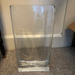 Beautiful Slightly Textured Square Glass Vase (Dining Room)