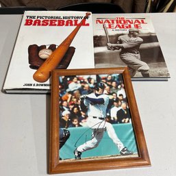Autographed Trot Nixon Photo With Two Hardcover Baseball Books
