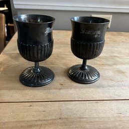 Antique Pairpoint Quadruple Plate Rare Wine/water Goblets (Dining Room)