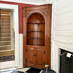 Amazing Vintage Palladian Style Carved Corner Cabinet! (DR)