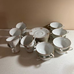 Vintage Noritake Pattern Tea And Coffee Set With Saucers (Office)