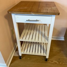 Rolling Kitchen Table With Drawer And Shelves (Kitchen)