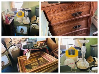 Picker's Room Lot With Pretty Vintate Dresser, Art, Dishes And Much More (attic)