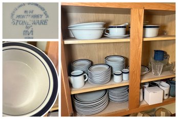 Vintage Msi Blue Monterrey Stoneware Set - 64 Pieces - With Other Cabinet Items (kitchen)