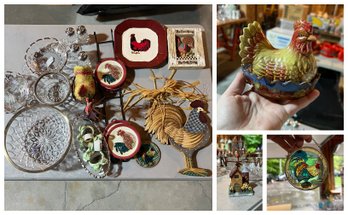 Decorative Chickens, Glassware And Other Items (Garage)