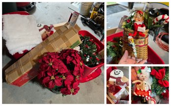 Holiday Lot: Faux Snow, Trees, Annalee Ornaments And More! (Garage)