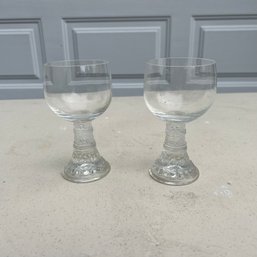 Two Vintage Thomas Liquor Stemmed Glasses (Garage)
