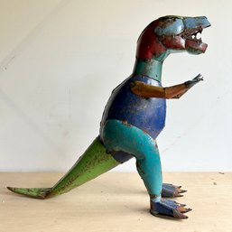 Welded Metal Art Sculpture 'T-rex' 24inches (IS)