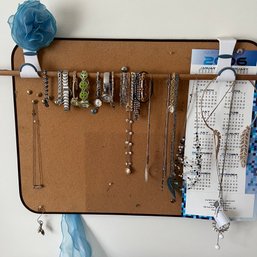 Cork Board Includes Costume Jewelry And Watches (Bedroom 2)