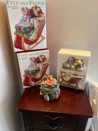 Two Lidded Fitz And Flloyd Boxes And Candle (Upstairs Hallway)