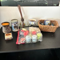 Assorted Lot Of Candles And Beautiful Candle Holders (Garage)