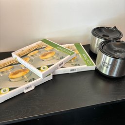 Mixed Lot Of Cooking Items, Mini Crock Warmers And English Muffin Tins (Garage)