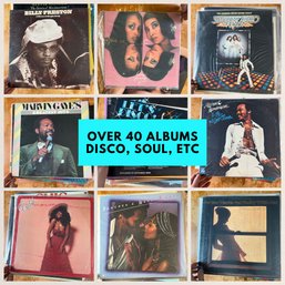 VINYL RECORD LOT: Mostly DISCO, FUNK, SOUL, Over 40 Albums In Lot! All Albums Displayed In Photos