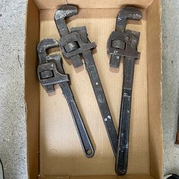 Lot Of Three Pipe Wrenches (Garage Right)
