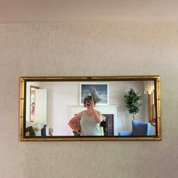 Vintage Bamboo Style Gold Framed Mirror (LR)