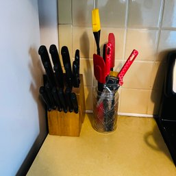 Knife Block With TriStar Knives And Jar With Utensils (Kitchen)