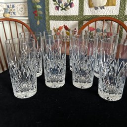 Set Of 8 Vintage Cut Glass Crystal Tumblers Drinking Glasses (Dining Room)