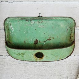 Green Metal Wall Pocket/dust Pan (Porch)