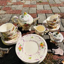 Vintage Italian Handpainted Pottery Tea Set (MS)