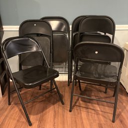 6 Black Metal Folding Chairs (BM)