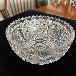 Heavy Vintage Cut Glass Crystal Bowl (Dining Room)