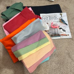 Felt In Assorted Colors And Book On Making Felt Birds (office)