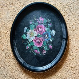 Large Vintage Tole Painted Tray (LR)