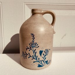 Vintage Stoneware Blue & Tan Hand Painted Jug (NK)