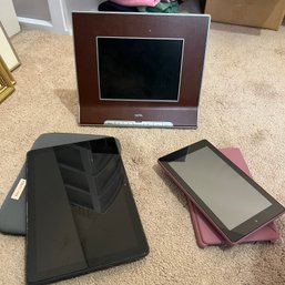 Pair Of Amazon Kindles And Digital Frame (office)