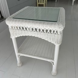 Resin Wicker End Table (porch)