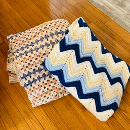 Pair Of Knit Multi-color Blankets (DR 48115)