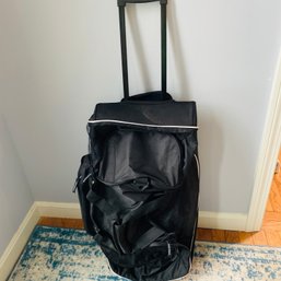 The Bag Factory Black Travel Bag Luggage With Retractable Handle & Wheels (Dining Room 48117)
