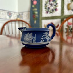 Vintage Wedgwood Dark Blue Dipped Jasperware Creamer (Dining Room)
