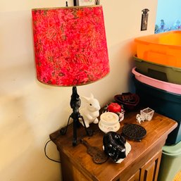 Rooster Lamp, Ceramic Pieces And Other Decorative Items (Hallway)