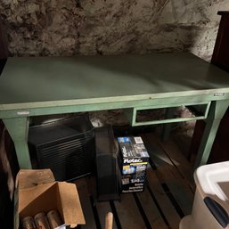 Vintage Workplace Metal Shop Table (basement)