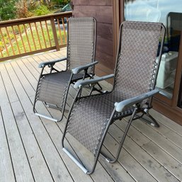 Pair Of Reclining Outdoor Chairs (Outside)