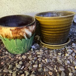 Pair Of Ceramic Pots (outside)