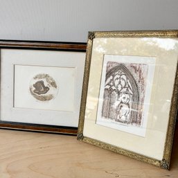 Pair Of Vintage, Artist Signed & Numbered, Framed Art Pieces By Carol Lummus (IS)