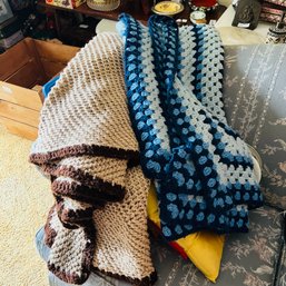 Pair Of Crochet Throw Blankets (LR)