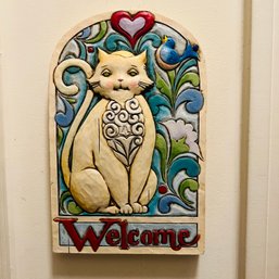 Jim Shore Cat Welcome Plaque (DR)