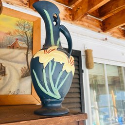 Wow! Stunning Roseville Pottery Pitcher Vase In Excellent Condition - 17' (Porch)