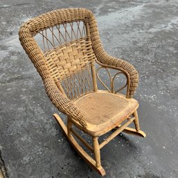 Adorable Child Size Wicker Rocking Chair (garagE)