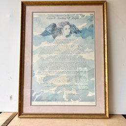 Large Framed Signed Lithograph 'Instructions For The Care & Feeding Of Angels' Signed By Authors & Artist (IS)