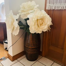 Metal Vase With Faux Florals (entry)