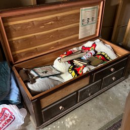 Vintage Linens And Other Assorted Vintage Finds In Cedar Chest (BSMT)