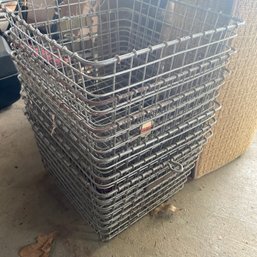 Set Of 6 American Wire Form 1' Square Metal Baskets (Garage)