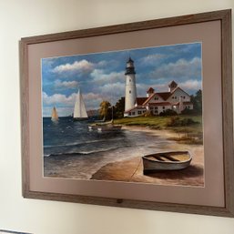 Framed Lighthouse Picture (Dining Room)