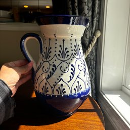 Stunning Blue And White Textured Pitcher (DR)